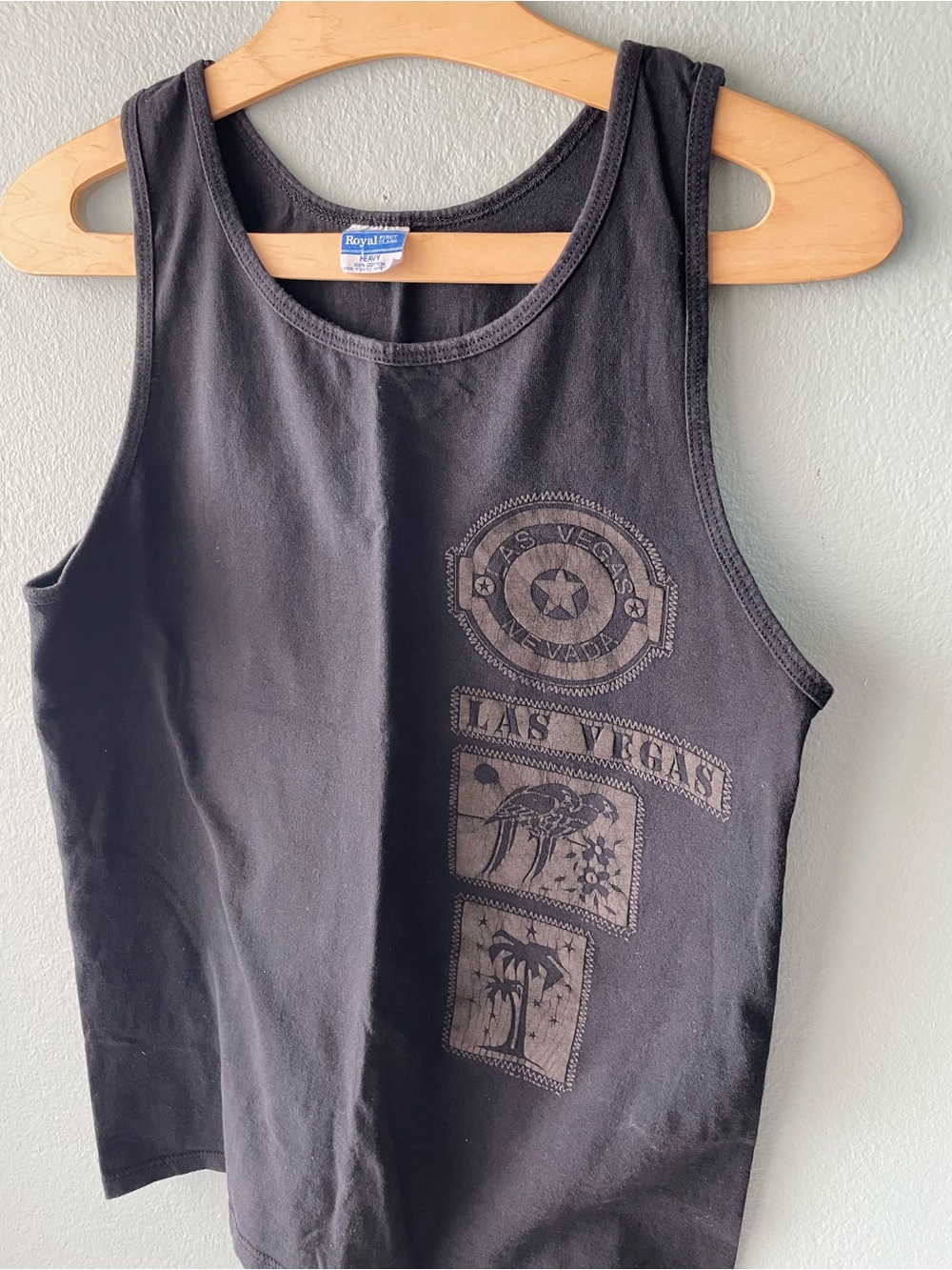 🌱5/$25🌱 Royal First Class | Vintage Las Vegas Black Tropical Tank Top Muscle Tee